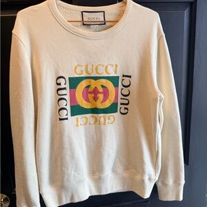 AUTHENTIC Gucci Logo Crewneck Sweatshirt with historic classic logo!